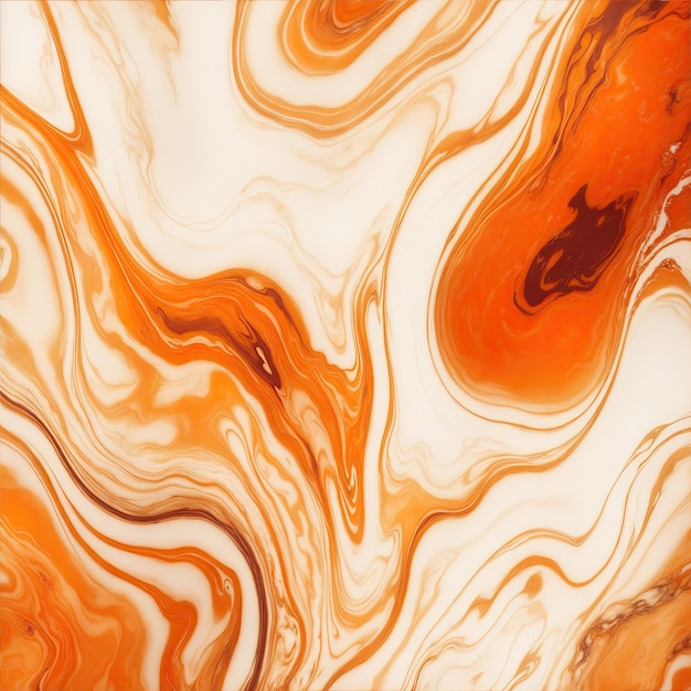 Photo orange and white marble textured background