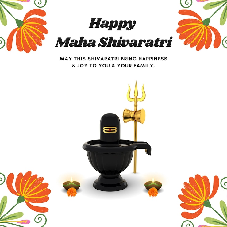फोटो orange and white traditional maximalist maha shivaratri greeting instagram post 1