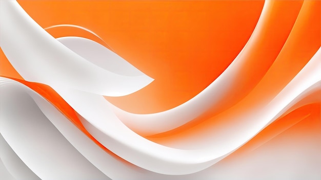 Orange and white wavy lines realistic abstract background
