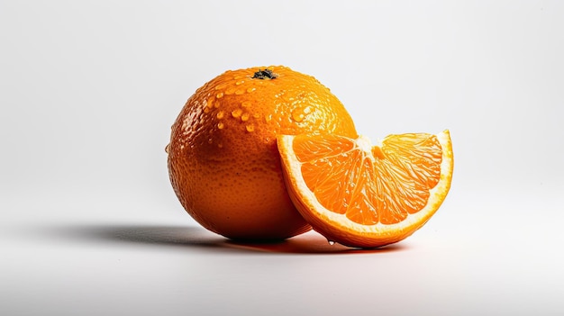 An orange with the bottom half cut off