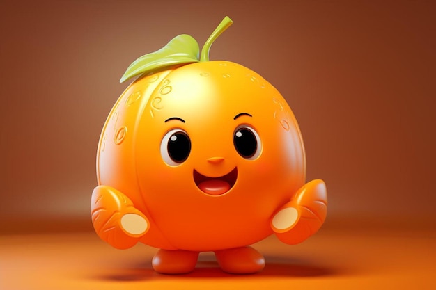 Photo a orange with a face that says 