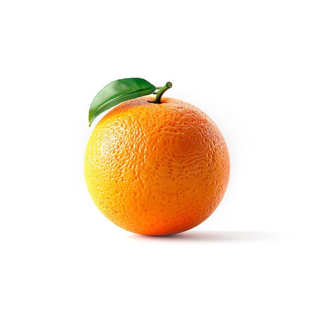 Orange With Green Leaf Generative AI