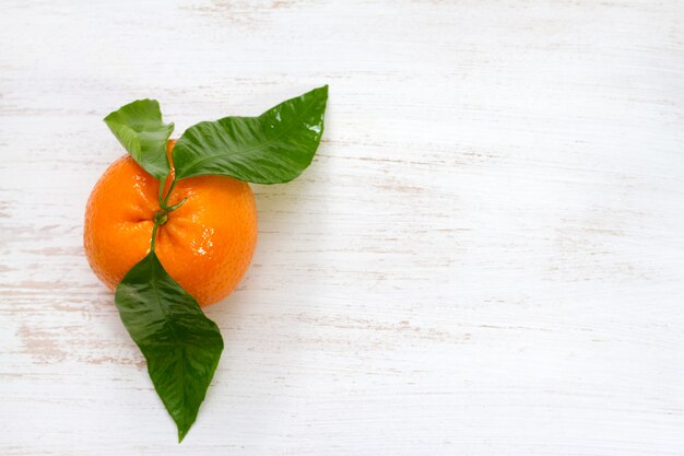 Orange with leaves