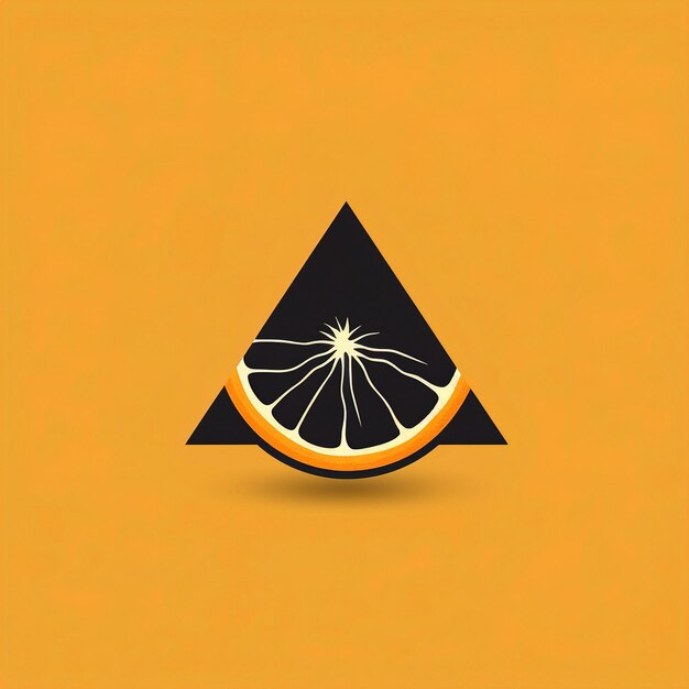 Photo an orange with a triangle in the middle.