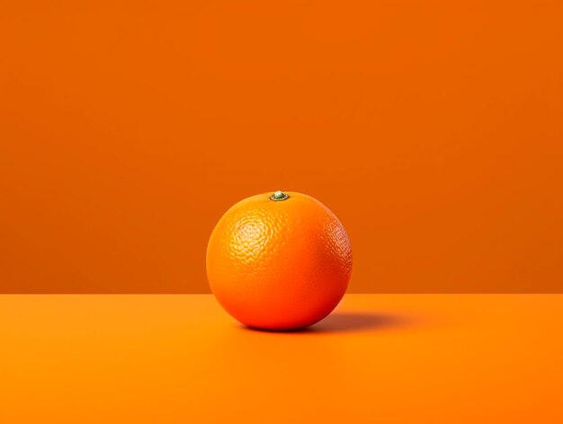 An orange with the word " on it " on a table