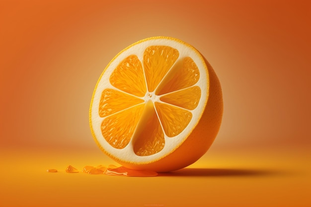 オレンジの文字が書かれたオレンジ
