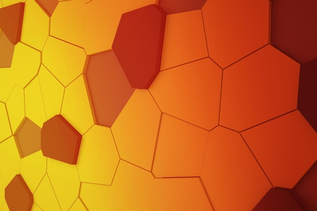 Orange and yellow 3D mosaic background