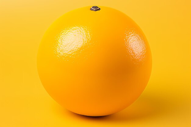 an orange on a yellow background