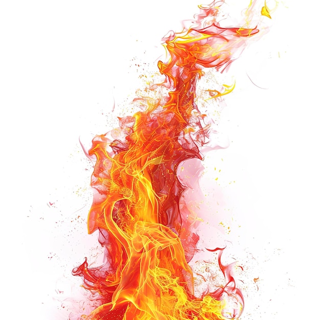 Photo orange and yellow fire flame power heat and natural energy abstract environmental themes
