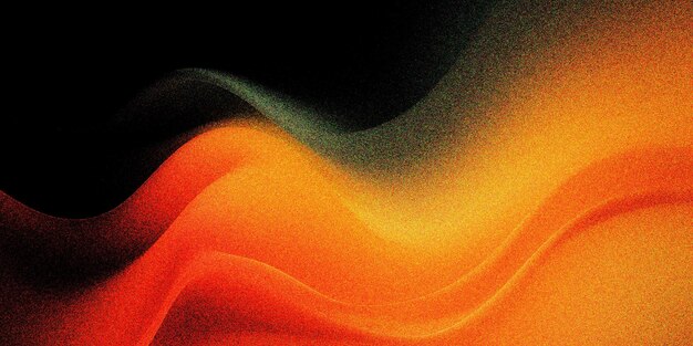 Photo orange yellow gray abstract fluid wave background with grain and noise texture