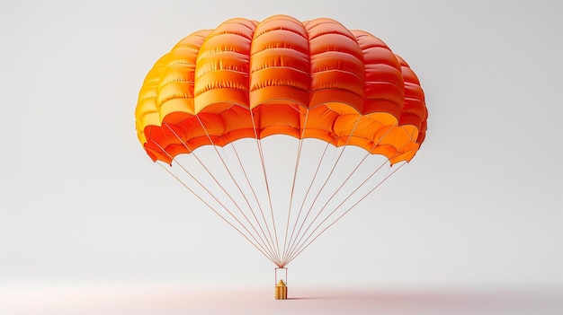 Photo orange and yellow parachute flying