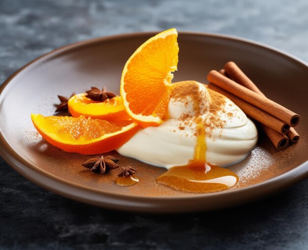 Photo orange yogurt dessert