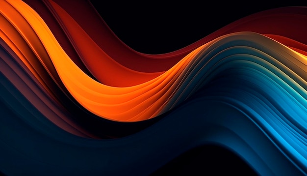 Orangeblue waves on a dark background