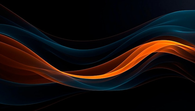 Orangeblue waves on a dark background