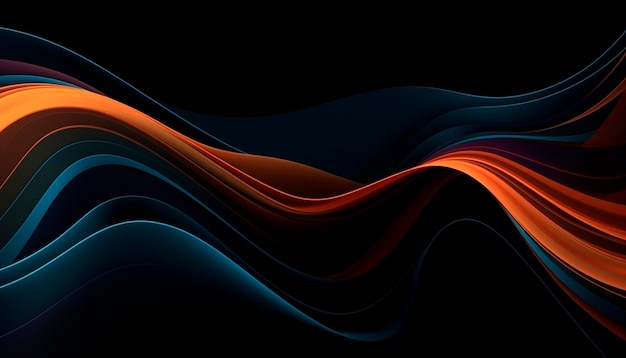 Orangeblue waves on a dark background