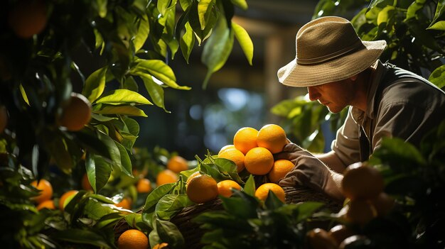 Photo orangery with abundant oranges gardeners delight