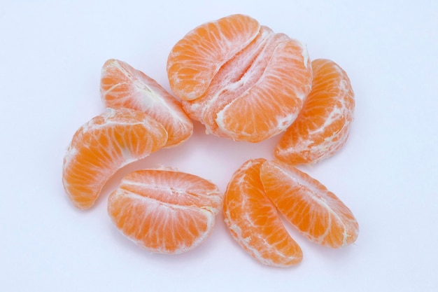 Oranges are on a white background