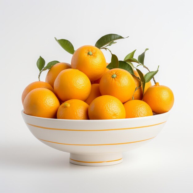 Oranges in a bowl on a white background Isolated