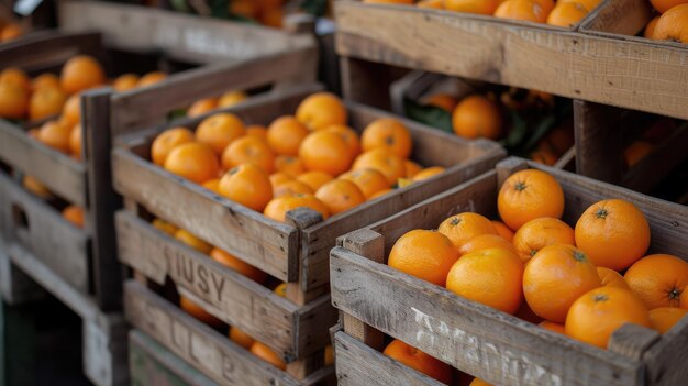 oranges in crates