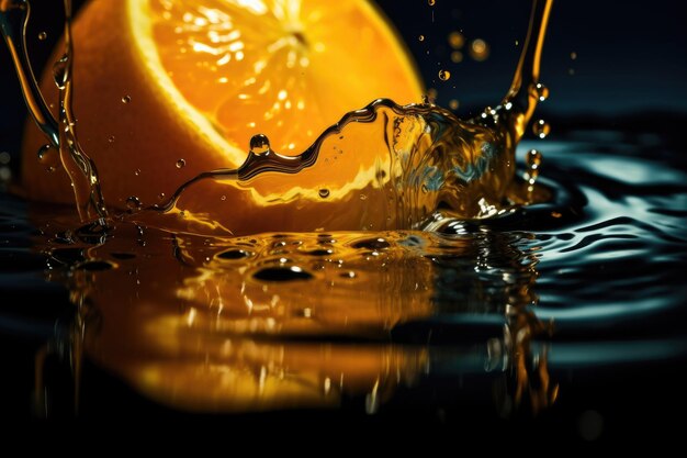 Oranges fall in water