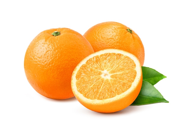 Oranges fruit isolated on white