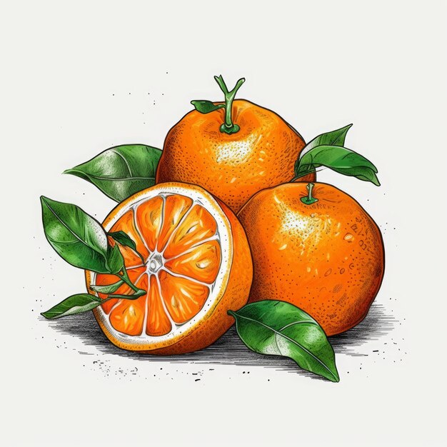 Foto illustrazione vettoriale di frutta di arance per maglietta disegnata in adobe illustrator