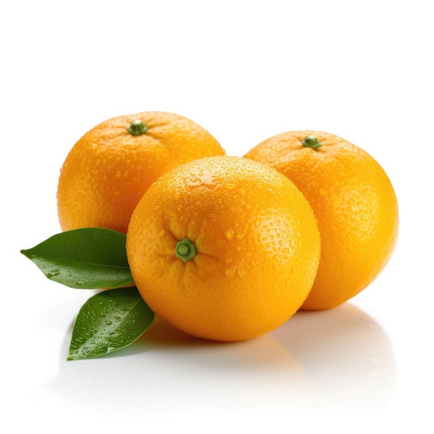 Oranges isolated on white background generative AI