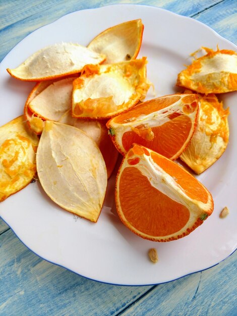 Oranges on plate