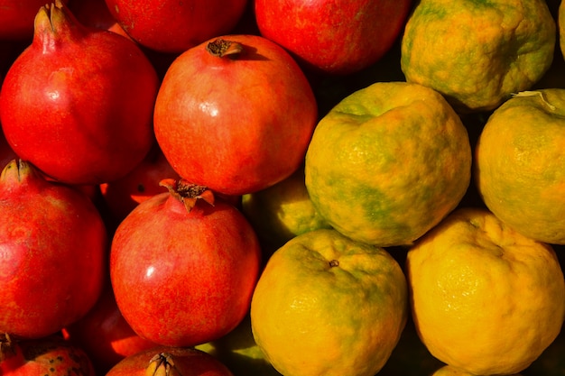 Oranges and Red juice pomegranate