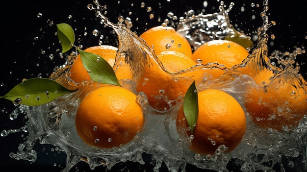 oranges splash food photographyGenerative AI