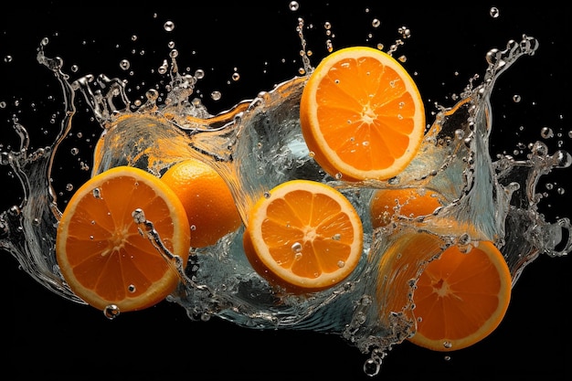 Oranges and a splash of water