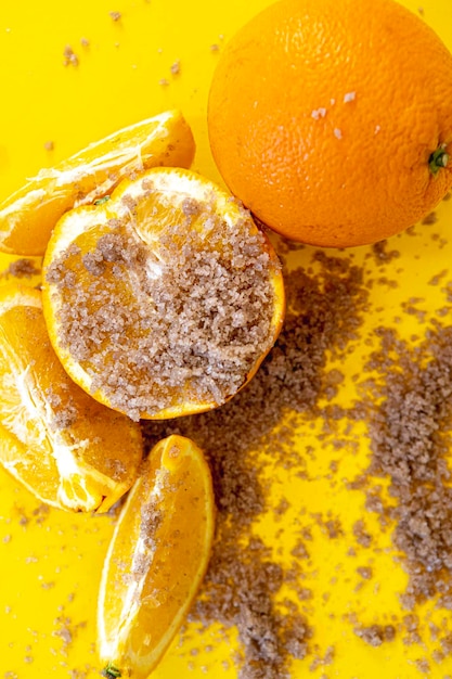 Oranges and sugar orange scrub body care spa