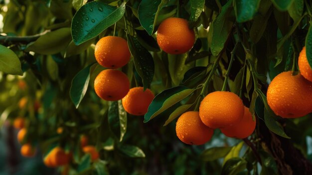 Oranges on tree