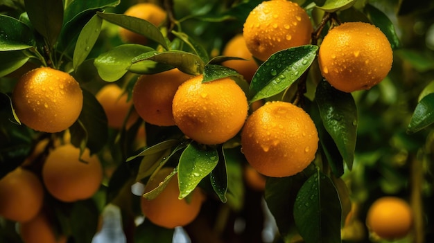 Oranges on tree