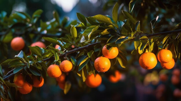 Oranges on tree