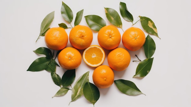 Апельсины на белом столе
