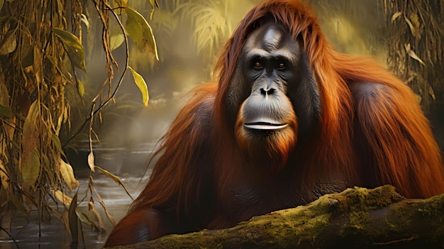 Photo orangutan in nature