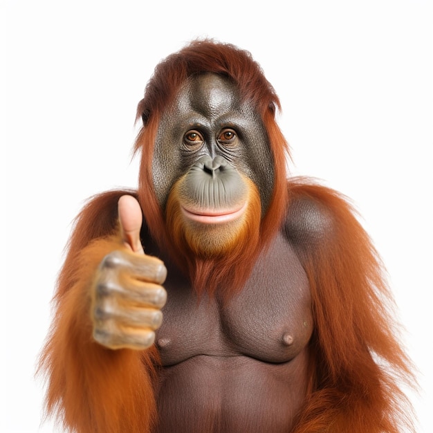 Orangutan thumbs up everything is fine everything is ok everything is correct I agree ok