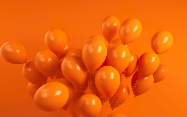 Oranje ballonnen op een feloranje achtergrond