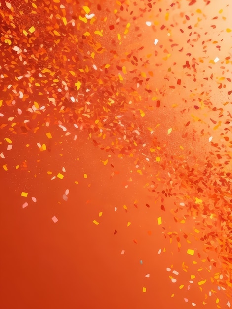 Oranje confetti vliegen in de lucht