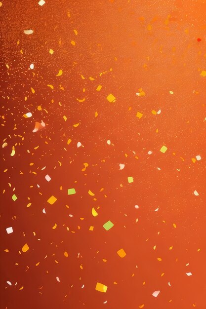 Foto oranje confetti vliegend in de lucht