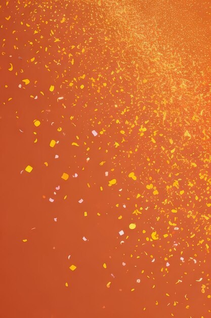 Foto oranje confetti vliegend in de lucht