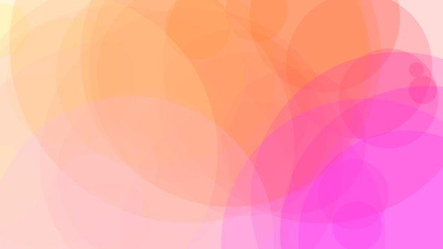 Oranje en roze cirkels met een achtergrond met kleurovergang.