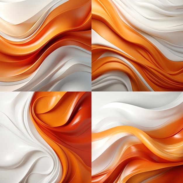 Oranje en witte abstracte golven