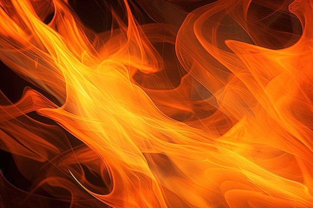 oranje en zwarte vlammen op zwarte achtergrond vuur levendige kleur extreme hitte