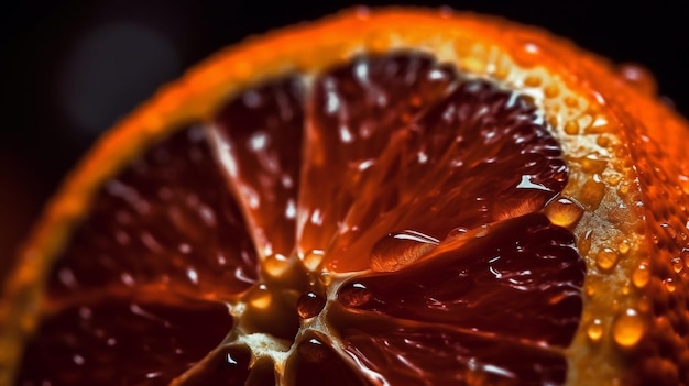 Oranje extreem close-up fruit generatieve AI