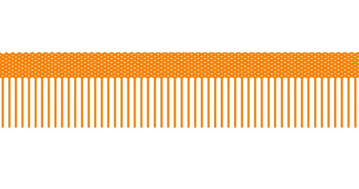 Foto oranje fringe voor ambachten en decoratie