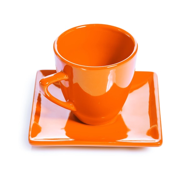 Oranje gekleurde koffiekop