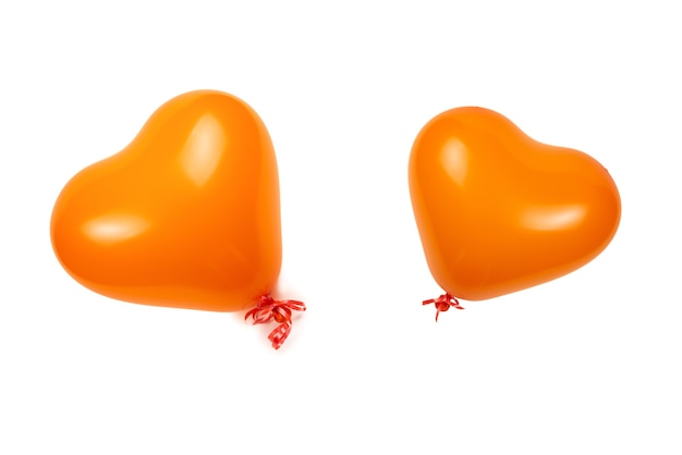 Oranje hart ballon geïsoleerd op wit