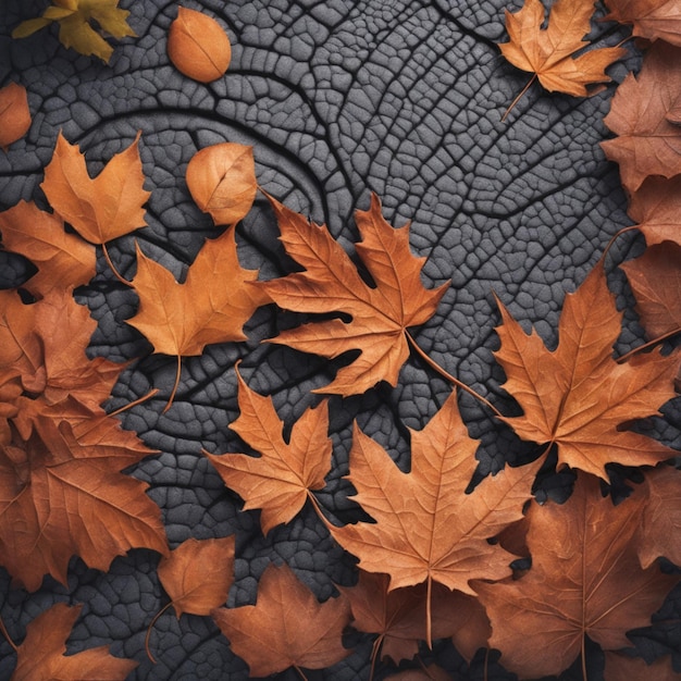 oranje herfstbladeren van esdoornboom op een natte stoep